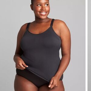 Lane Bryant Black Seamless Nursing Tank Top